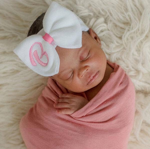 Newborn Girls FIRST Headband Made from Hospital Hat Material