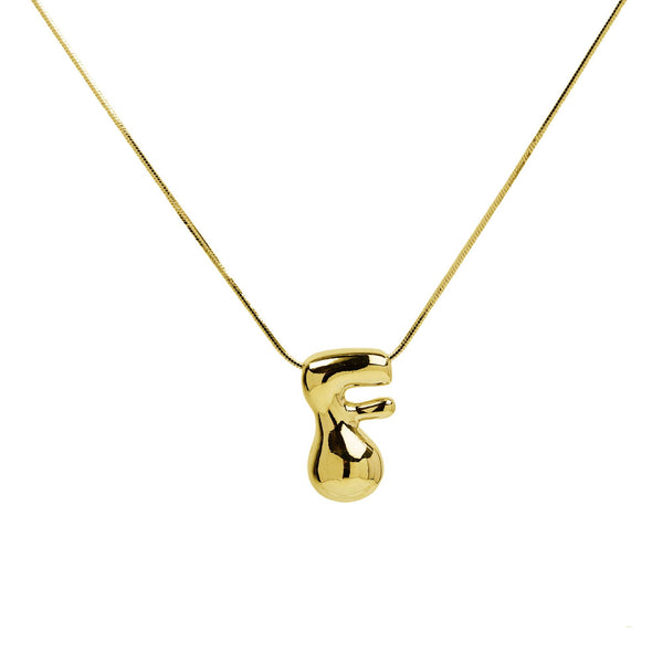 Initial Balloon Waterdrop 18K Gold Necklace