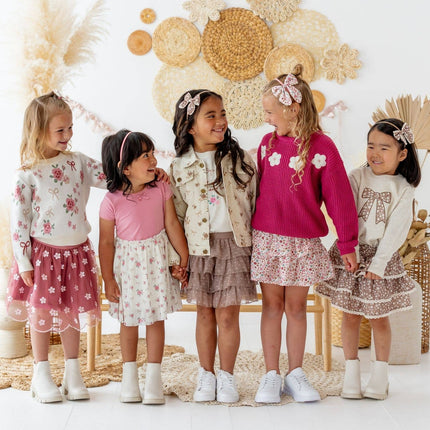 Mocha Floral Skort - Kids Boutique Clothing - Fall
