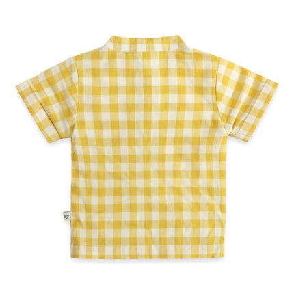 Aiden Gingham Baby Shirt + Linen shorts (Organic)