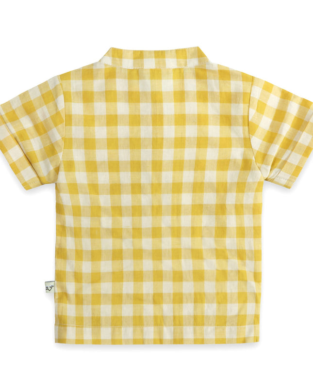 Aiden Gingham Baby Shirt + Linen shorts (Organic)