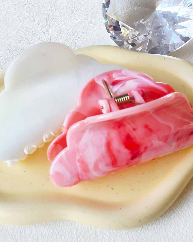 Marbled Cloud Shape Hair Claw Clip