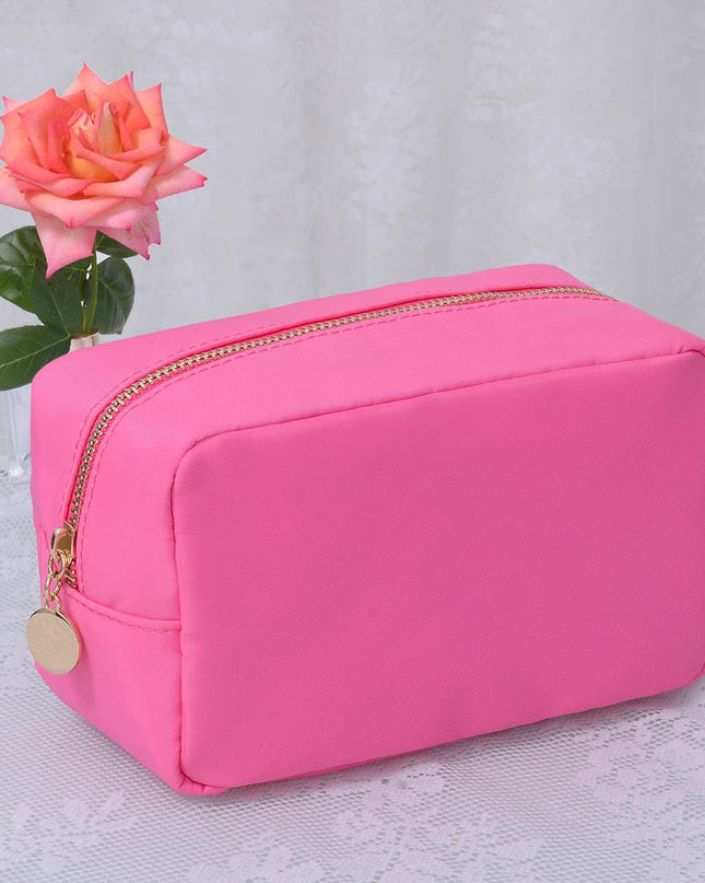 Personalized Emma Round Zippered Nylon Cosmetic Pouch Bag
