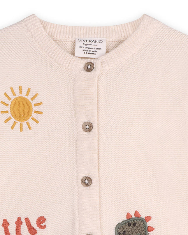 Little & Loved Dino Applique Baby Cardigan