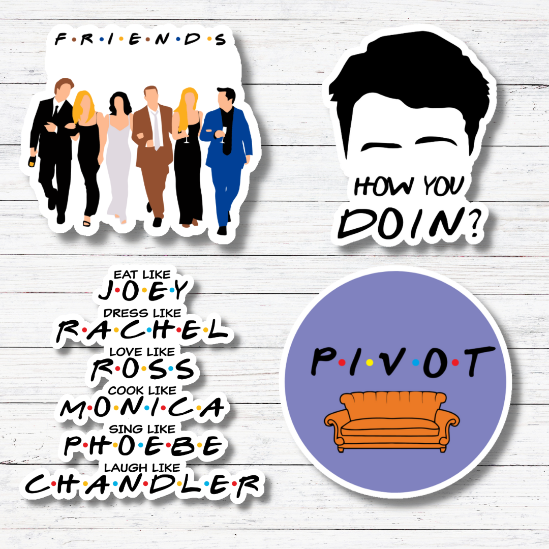 Friends Names Sticker- Friends: Glossy vinyl