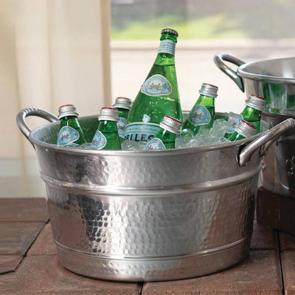 Personalized Hammered Beverage Tub with Handles
