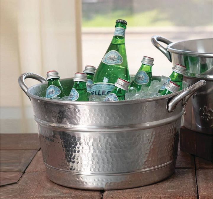 Personalized Hammered Beverage Tub with Handles