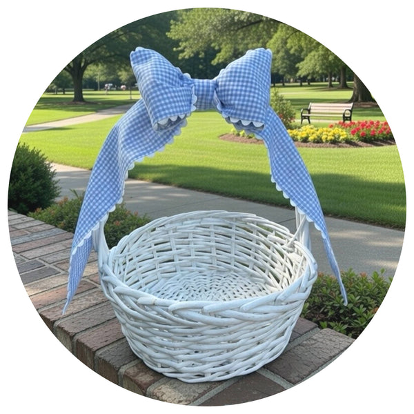 Custom Gingham Bow with Trim