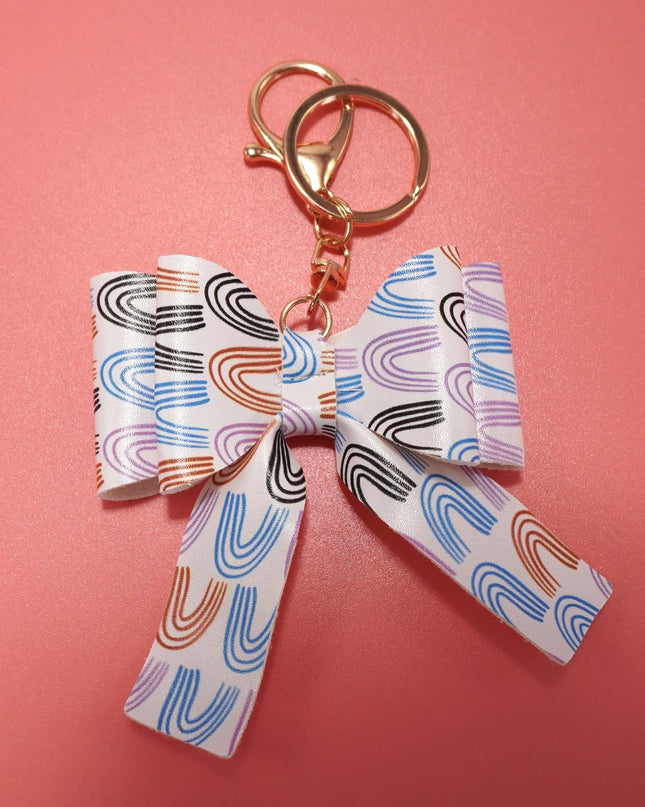 VEGAN LEATHER BOW BAG CHARM KEYCHAIN | 40KC117