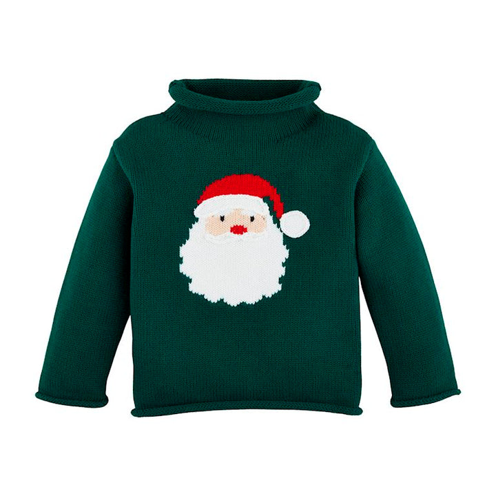 Green Rollneck Santa Sweater