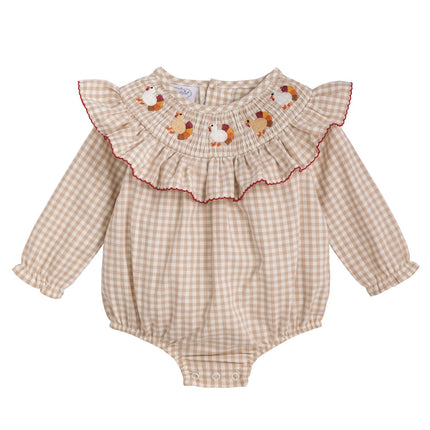 Smocked Gingham Turkey Bubble