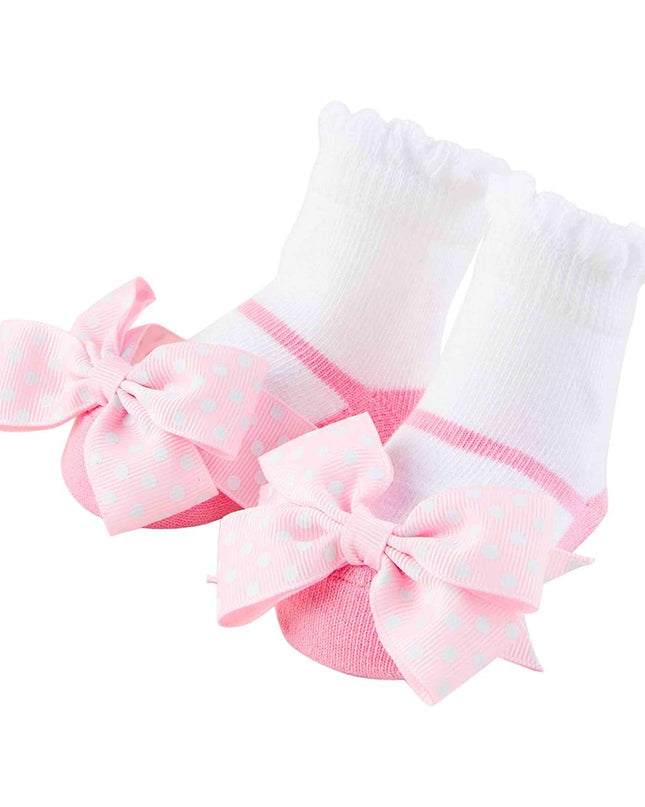 Mud Pie Pink Bow Mary Jane Socks - Size 1