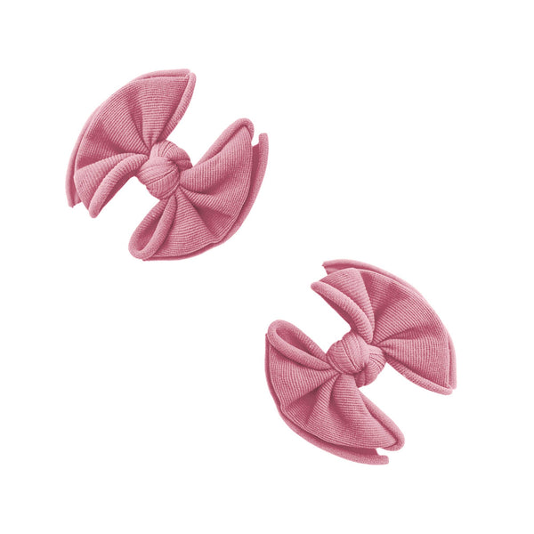 Baby Clips Softy Nylon Bow Hair Clips - 2 Pack