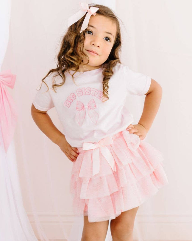 Big Sister Bow Short Sleeve T-Shirt - Kids Clothing - Family