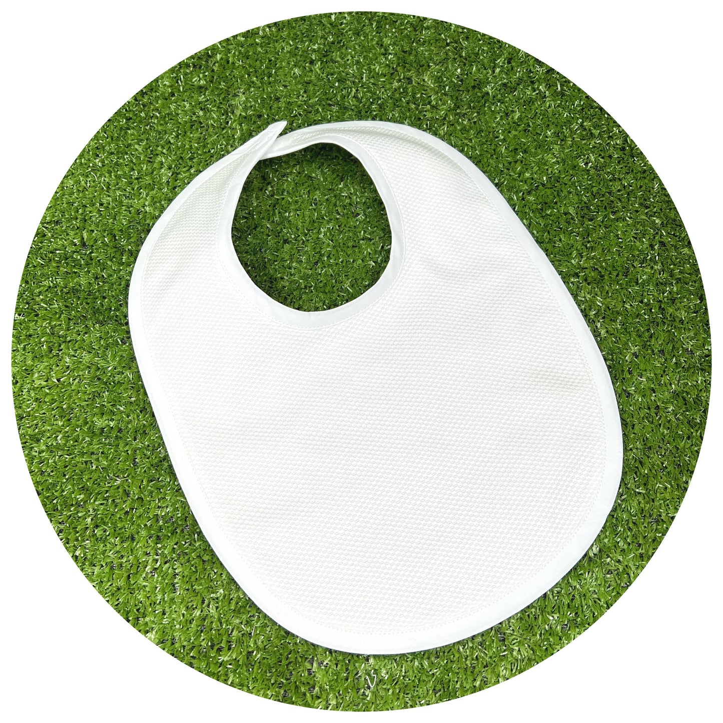 White Cotton Pique Toddler Drool Bib