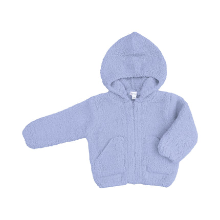 Chenille Hooded Jacket Dusty Blue