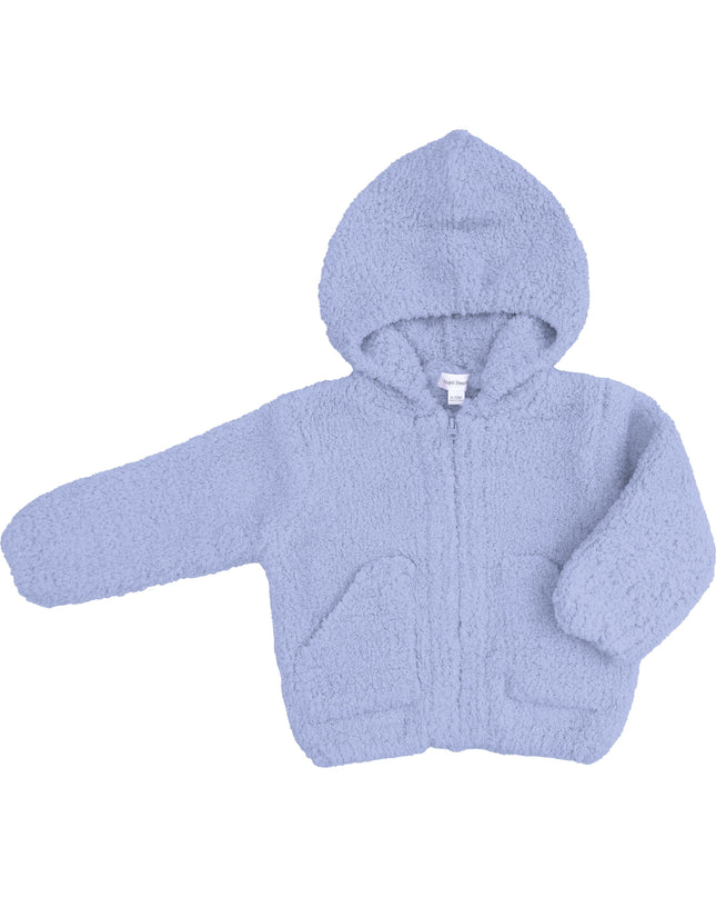 Chenille Hooded Jacket Dusty Blue