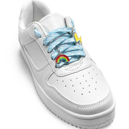 Shoelaces w/Charms Set - Clouds w/Rainbow & Lightning Charms