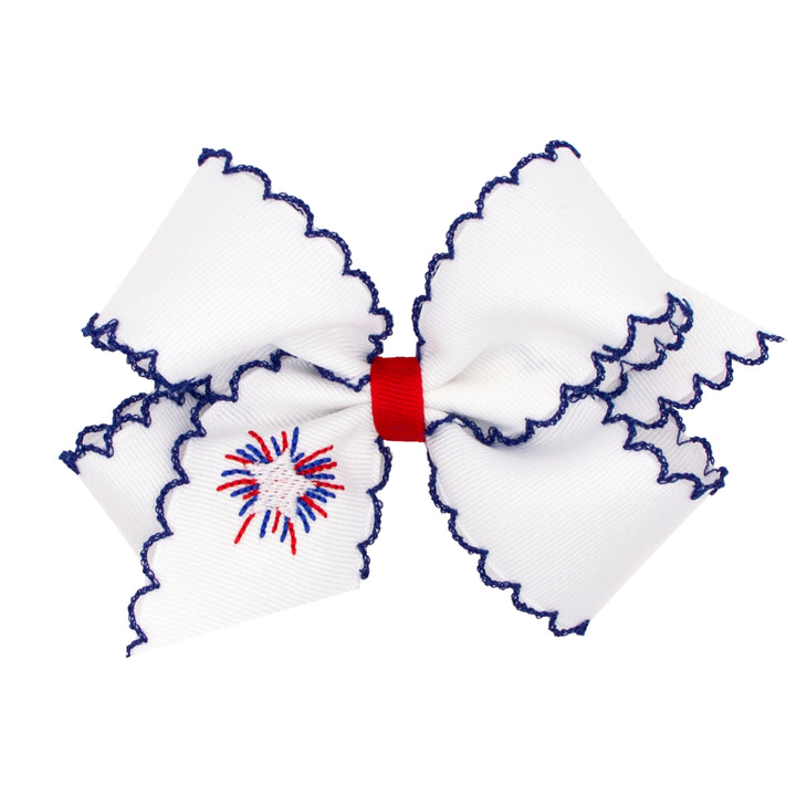 King Embroidered Firework Grosgrain bow stitch Edging