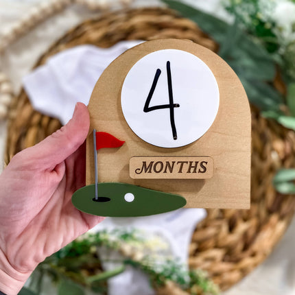 Dry Erase Monthly Milestone Sign - Golf
