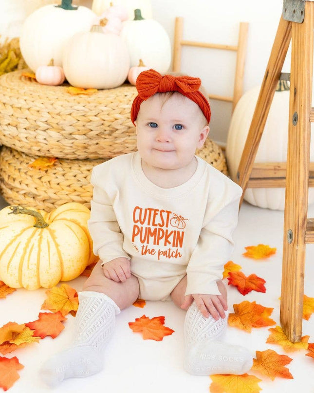 Cutest Pumpkin In The Patch Long Sleeve Romper - Fall Baby