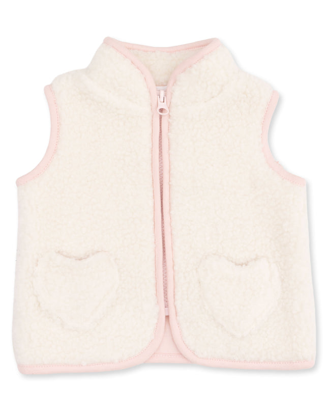 Sherpa Zip Vest with Heart Pockets