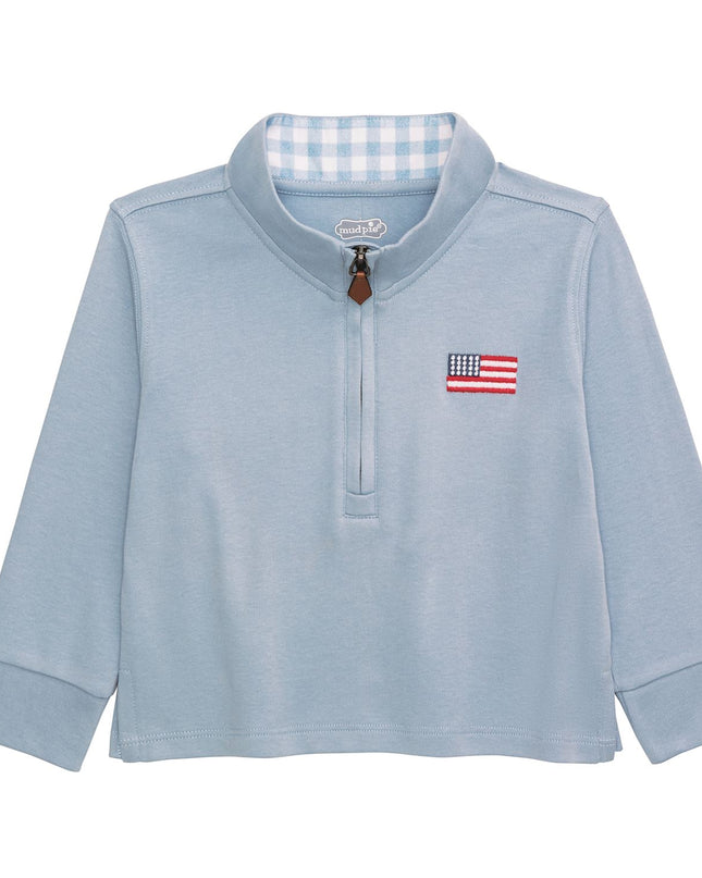 Light Blue Flag Quarter Zip