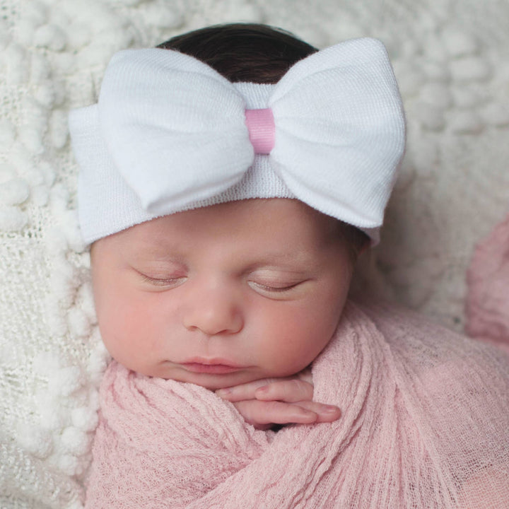 Newborn Girls FIRST Headband Made from Hospital Hat Material