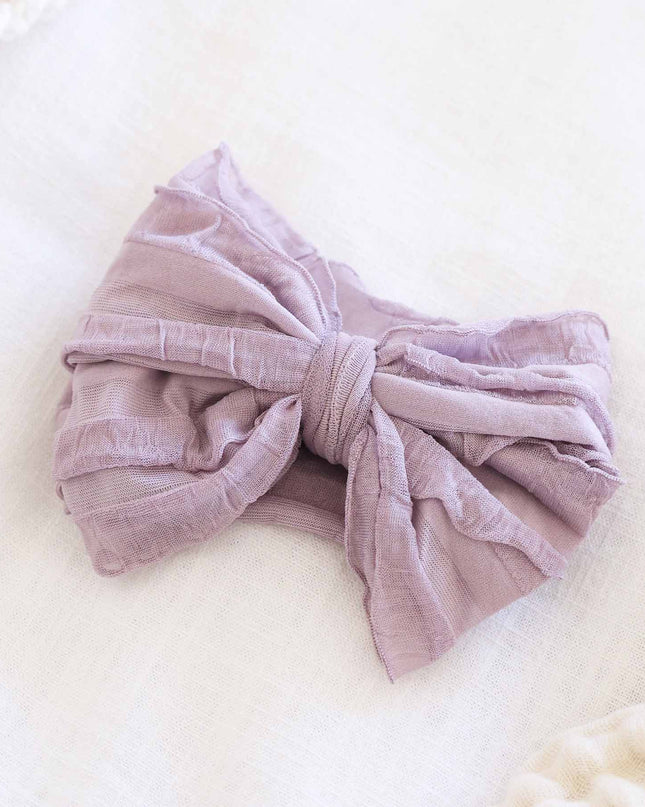 Large Ruffle Knit Bow | Purples