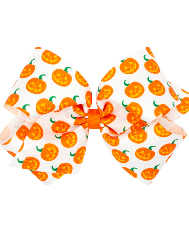 Halloween Grosgrain Hair Bow-Jack O Lantern