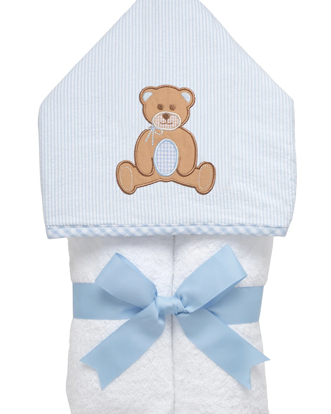 Teddy Bear Hooded Towel- Blue
