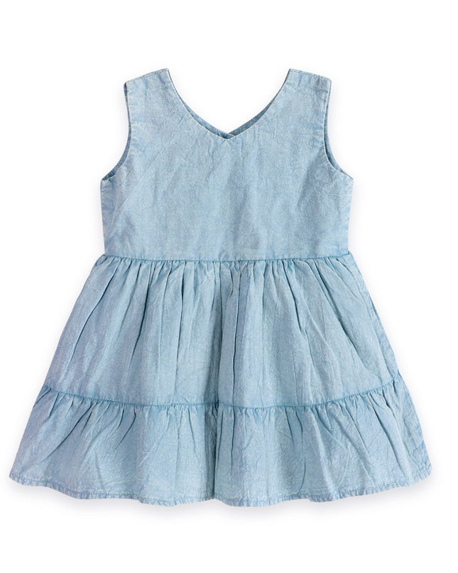 River Soft Denim Washed Baby Dress + Bloomer (Organic)