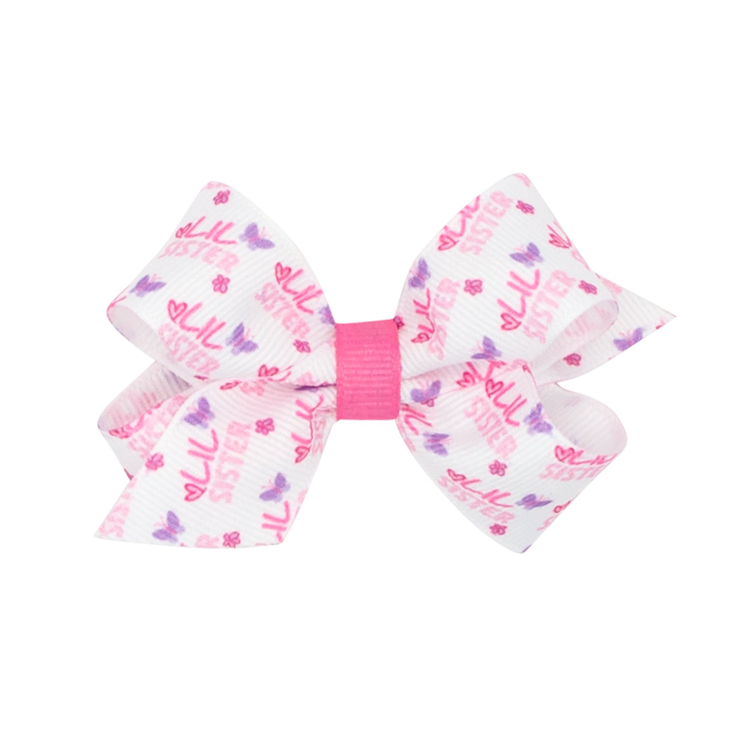 Mini Little Sister Printed Grosgrain Hair Bow