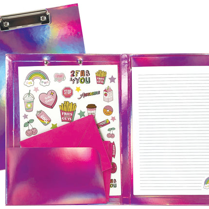 Pink Holographic Clipboard Set
