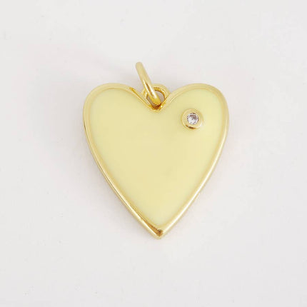 Enamel Heart Charm Pendant in Gold Filled, CP1211