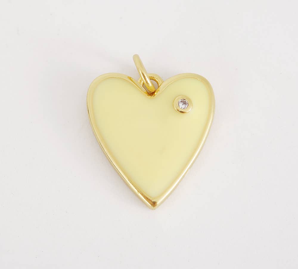 Enamel Heart Charm Pendant in Gold Filled, CP1211