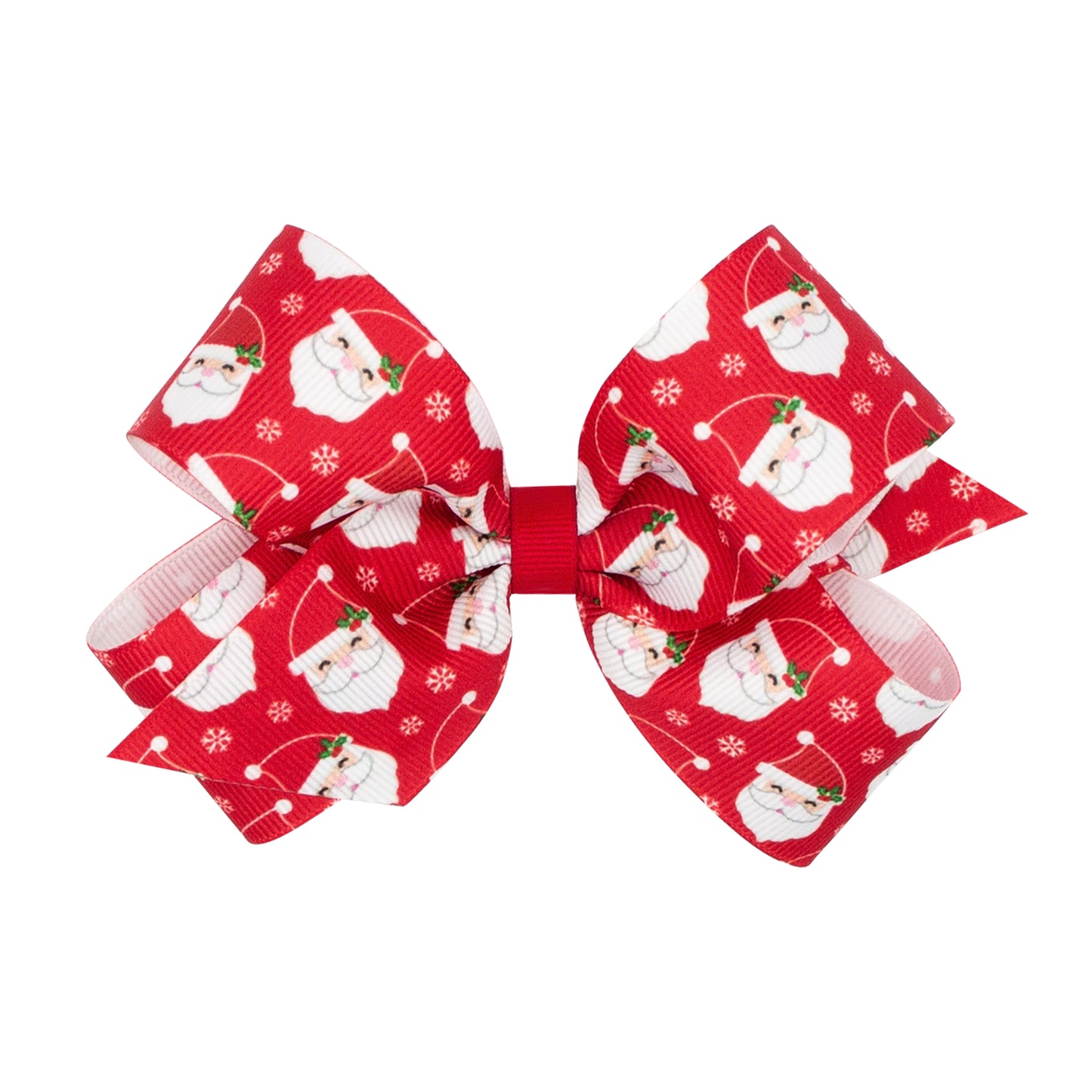 Medium Holiday Christmas Grosgrain Hair Bow-Red Santa