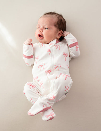 Kyte Baby Zippered Footie in Bow
