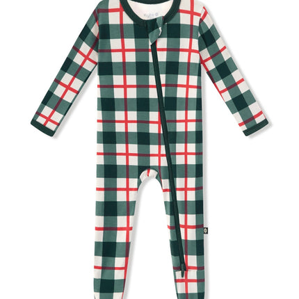 Kyte Baby Zippered Footie in Holiday Plaid