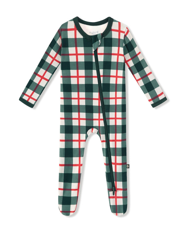 Kyte Baby Zippered Footie in Holiday Plaid