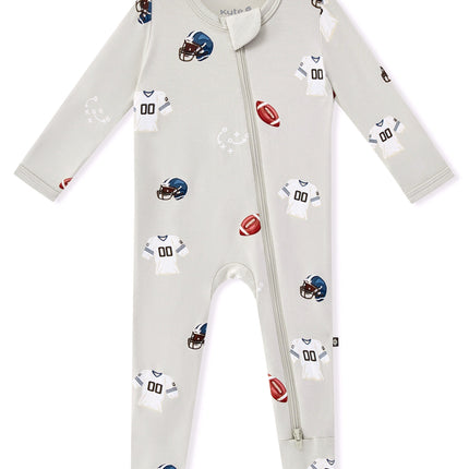 Kyte Baby Zippered Footie in Vintage Football