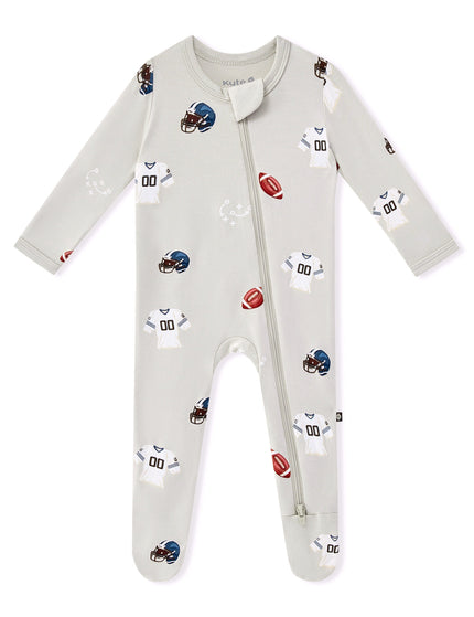 Kyte Baby Zippered Footie in Vintage Football
