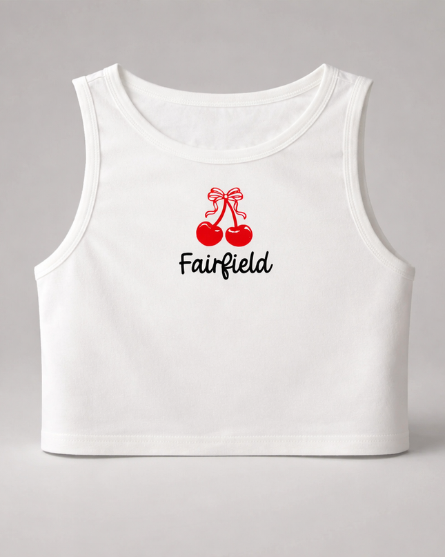 Personalized college tank top — custom school logo, heat press included, graduation gift