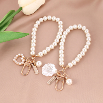 Faux Pearl KeychainFaux, AirPods Case Chain: Wrist Heart