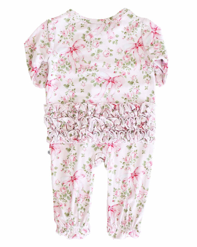 Bows in Bloom Ruffle Zipper Footie