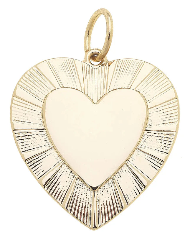 Glowing Heart Charm in Shiny Gold