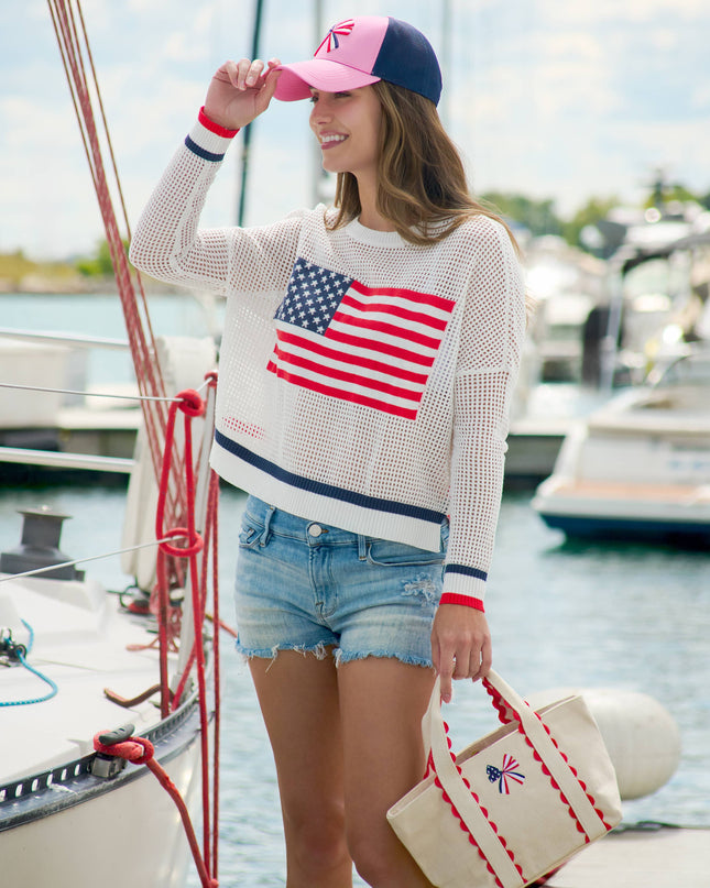 LIBERTY BOW MINI TOTE,RED