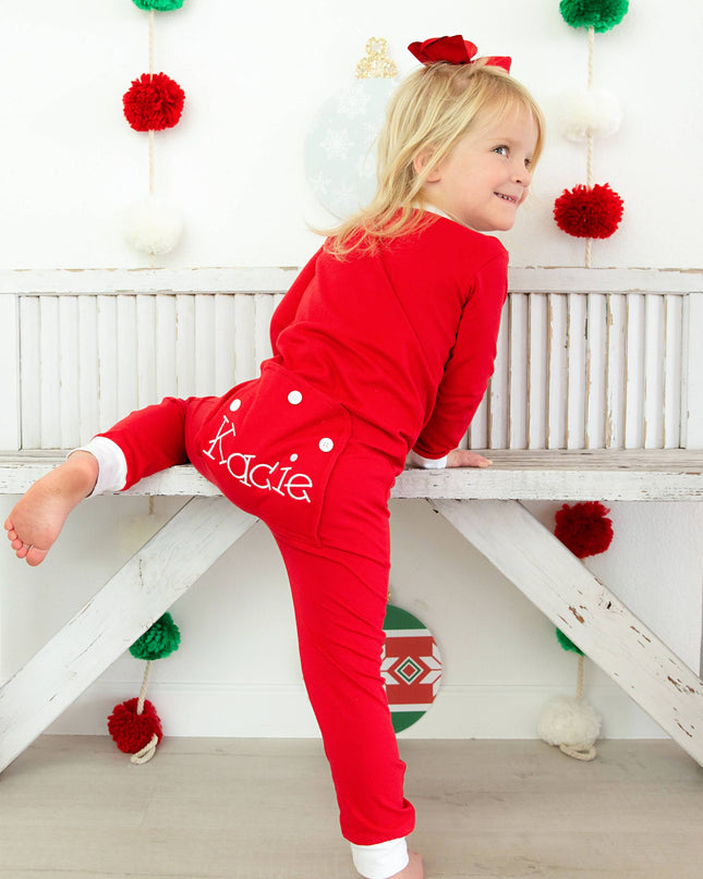 Personalized Kids Faux Flap Christmas PJ's