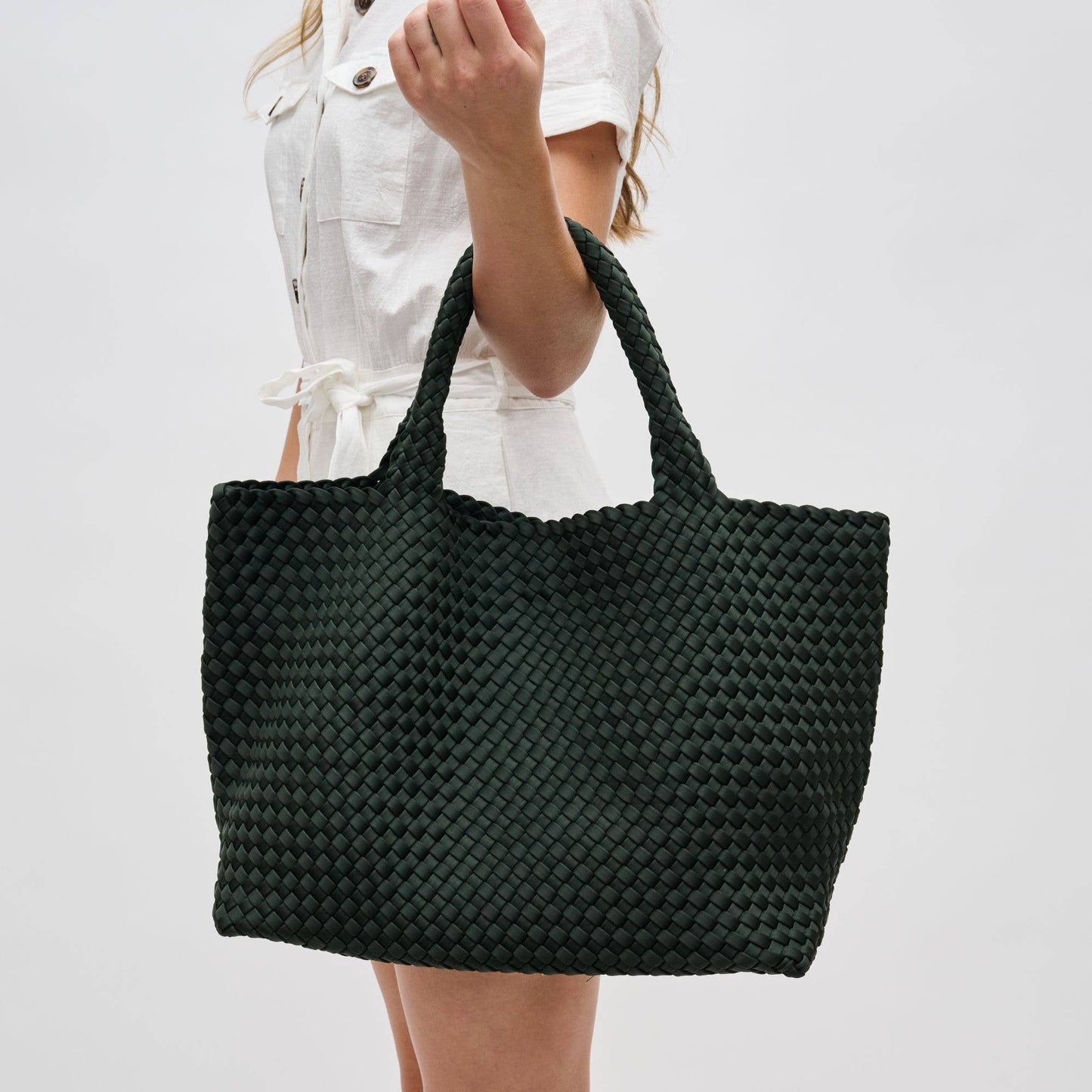 Sky's The Limit - Large Woven Neoprene Tote-Olive Color