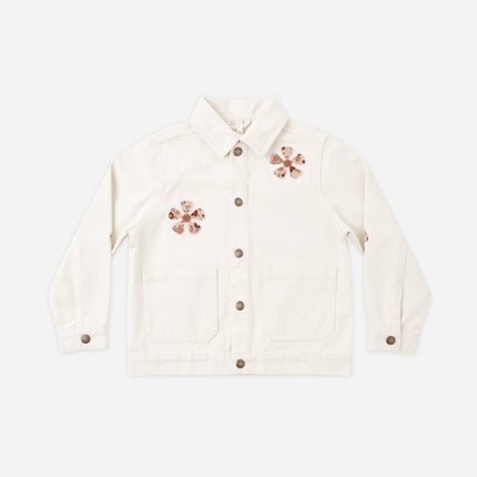 Rylee + Cru Denim Chore Coat Daisy Patches